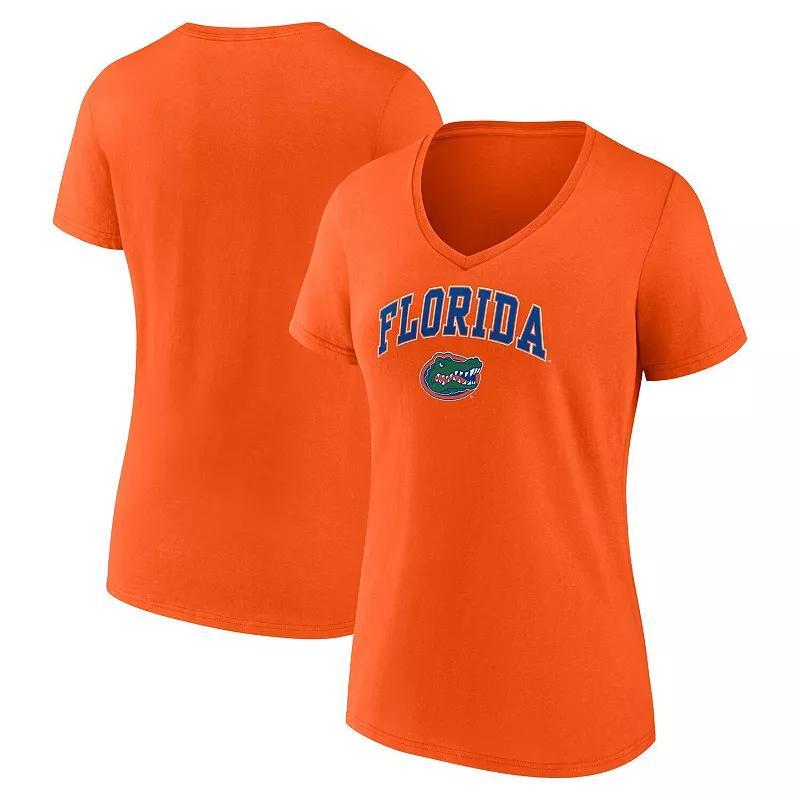 Womens Fanatics Orange Florida Gators Evergreen Campus V-Neck T-shirt Product Image