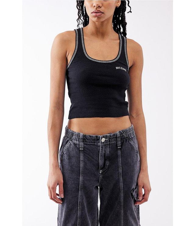 Crop Contrast Stitch Tank Top Product Image