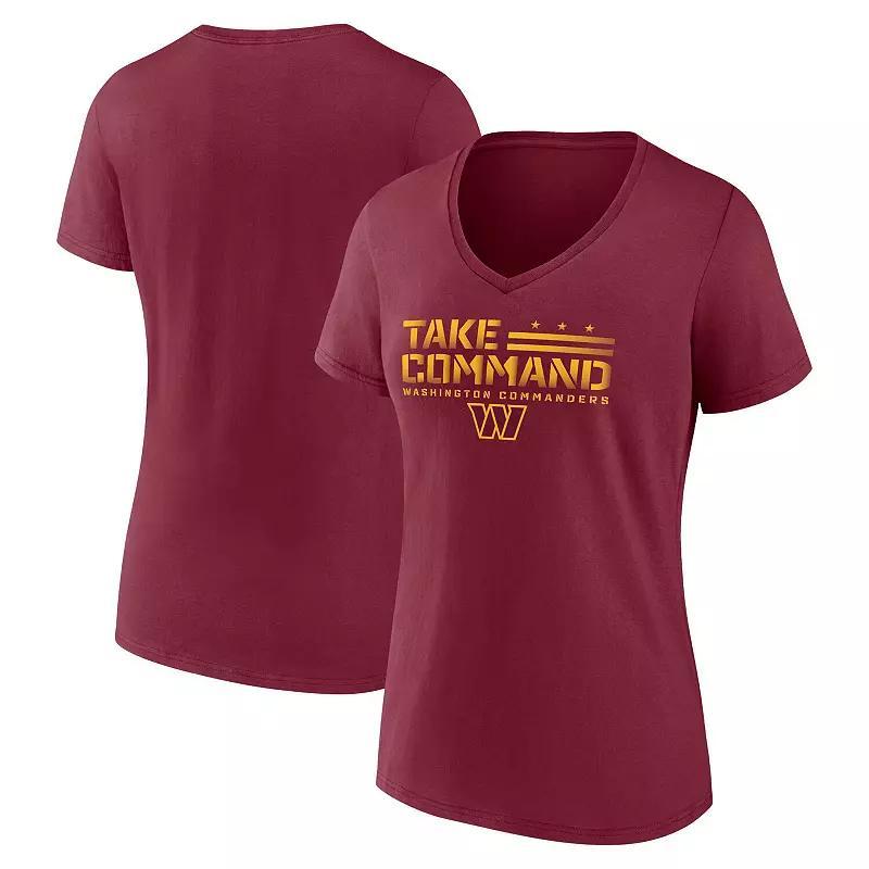 Womens Fanatics Burgundy Washington Commanders Hometown Defensive Stand V-Neck T-Shirt Product Image