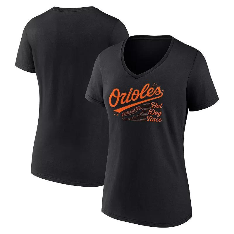 Womens Fanatics Baltimore Orioles Hot Dog Race V-Neck T-Shirt Product Image