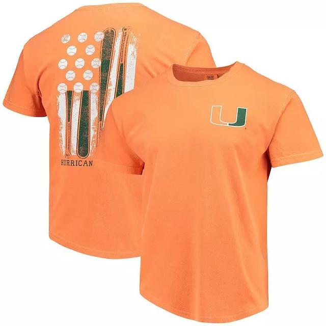 Mens Miami Hurricanes Baseball Flag Comfort Colors T-Shirt Product Image