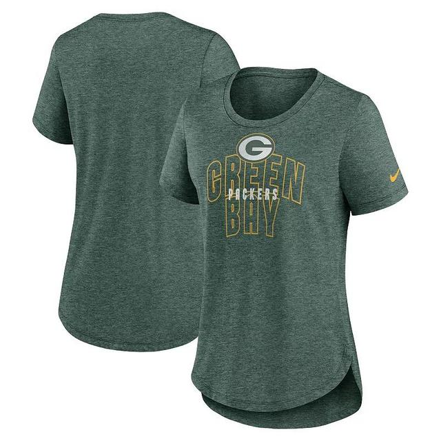 Womens Nike Heather Bay Packers Fashion Tri-Blend T-Shirt Product Image