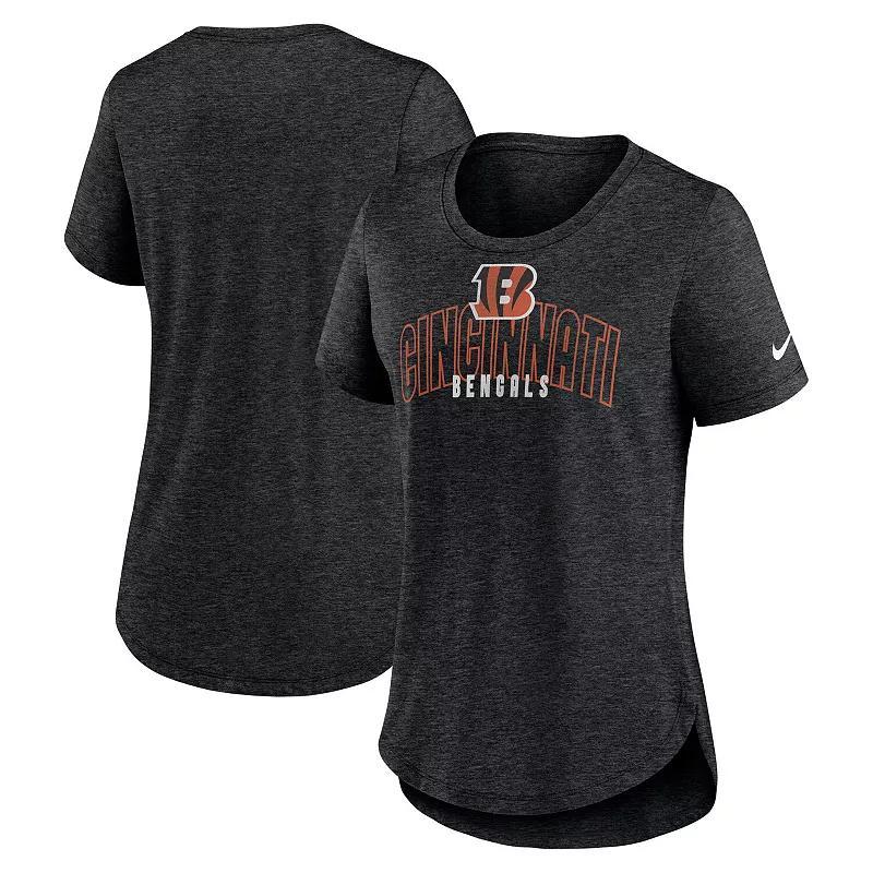 Womens Nike Heather Black Washington Commanders Fashion Tri-Blend T-Shirt Product Image