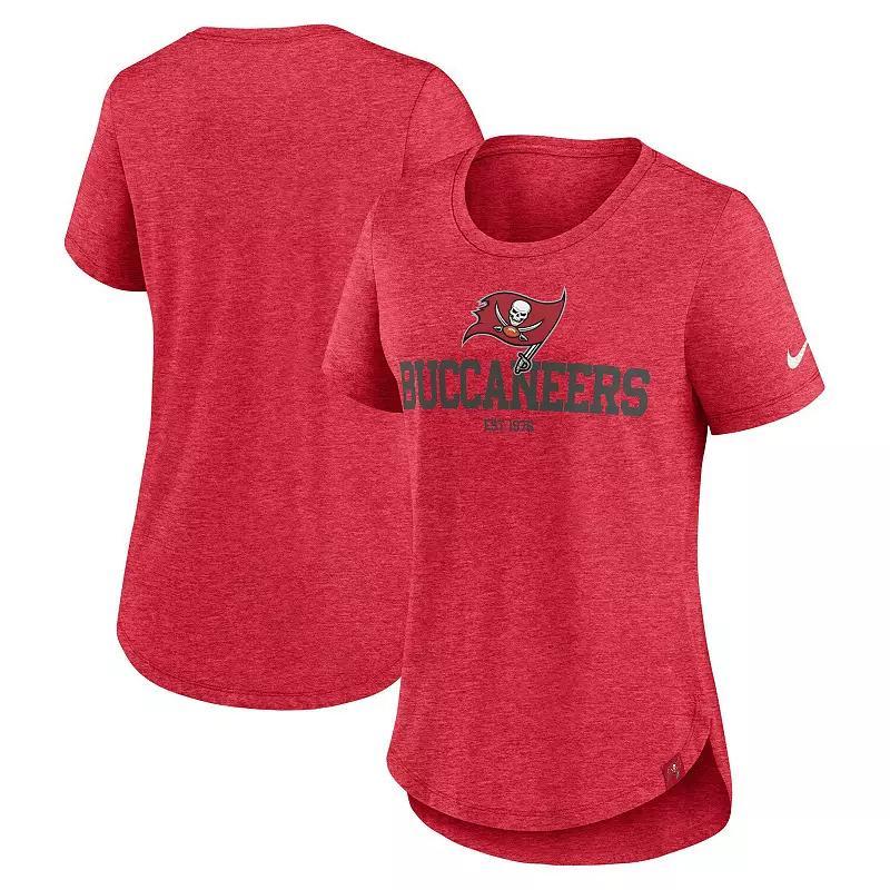 Womens Nike Heather Tampa Bay Buccaneers Fashion Tri-Blend T-Shirt Product Image