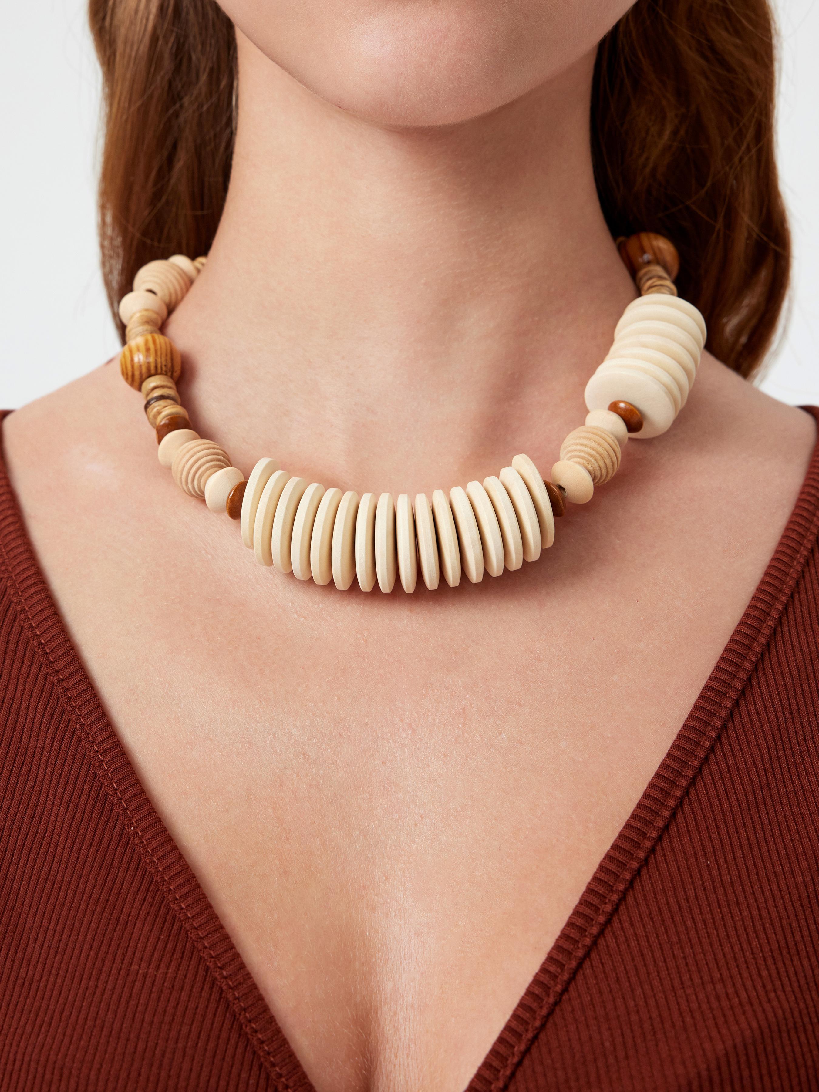 Wooden Beaded Necklace Product Image