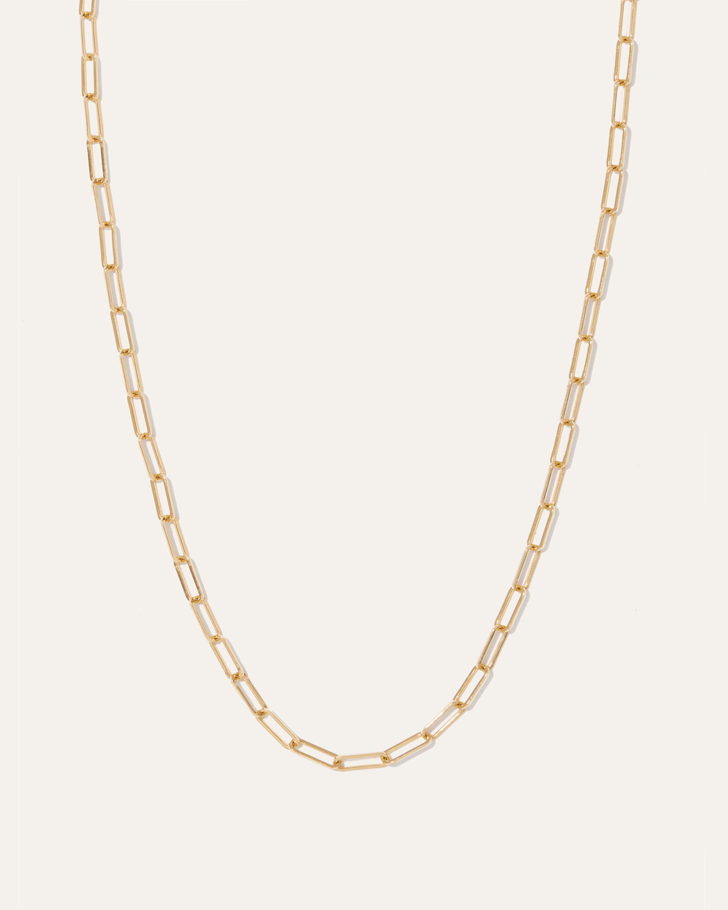 14k Gold Long Chain Link Necklace Product Image