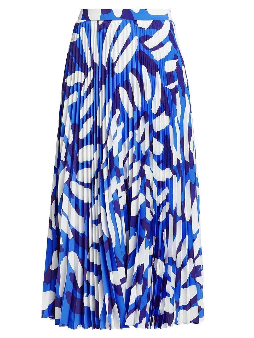 Womens Otha Brushstroke Pleated Midi-Skirt product image