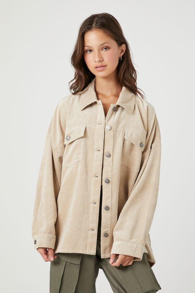 Corduroy Drop-Shoulder Shacket | Forever 21 Product Image