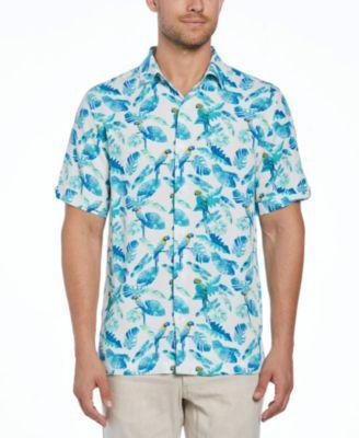 Cubavera Mens Big & Tall Tropical Parrot Print Short Sleeve Shirt Product Image