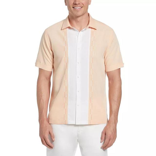 Mens Cubavera Colorblock Embroidery Short Sleeve Button-Down Shirt Product Image