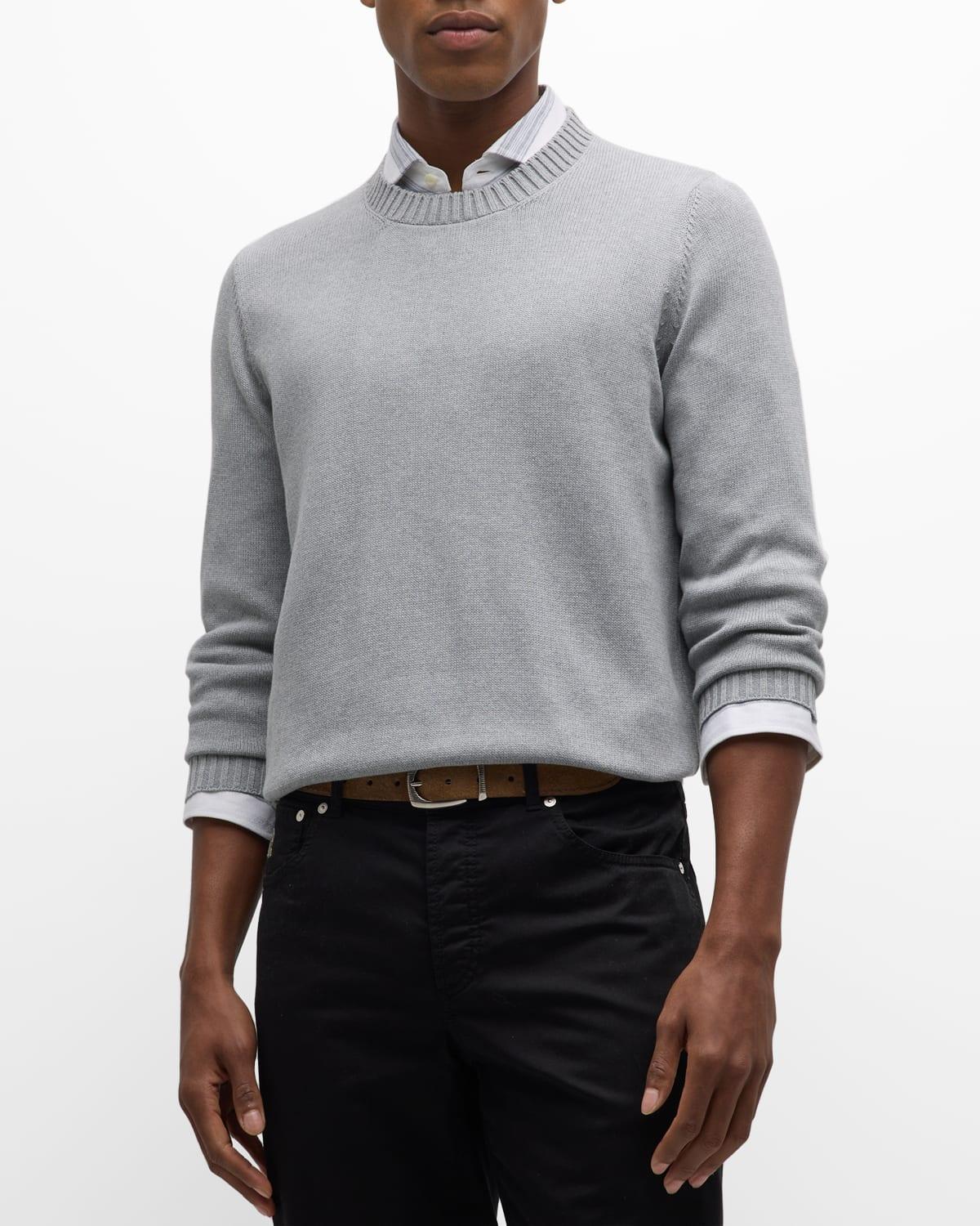 Mens Cotton Crewneck Sweater Product Image