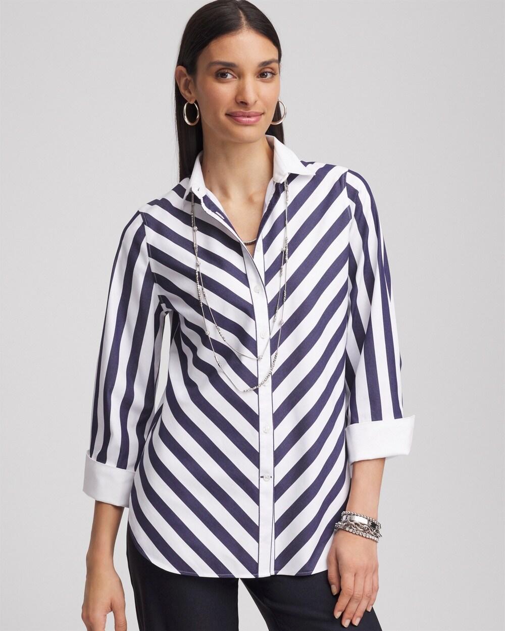 Women's No Iron Striped Shirt Product Image