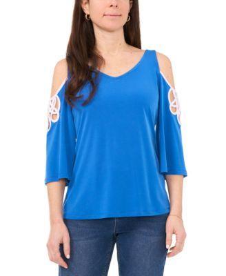 Petite Knit Cold-Shoulder Top    Product Image