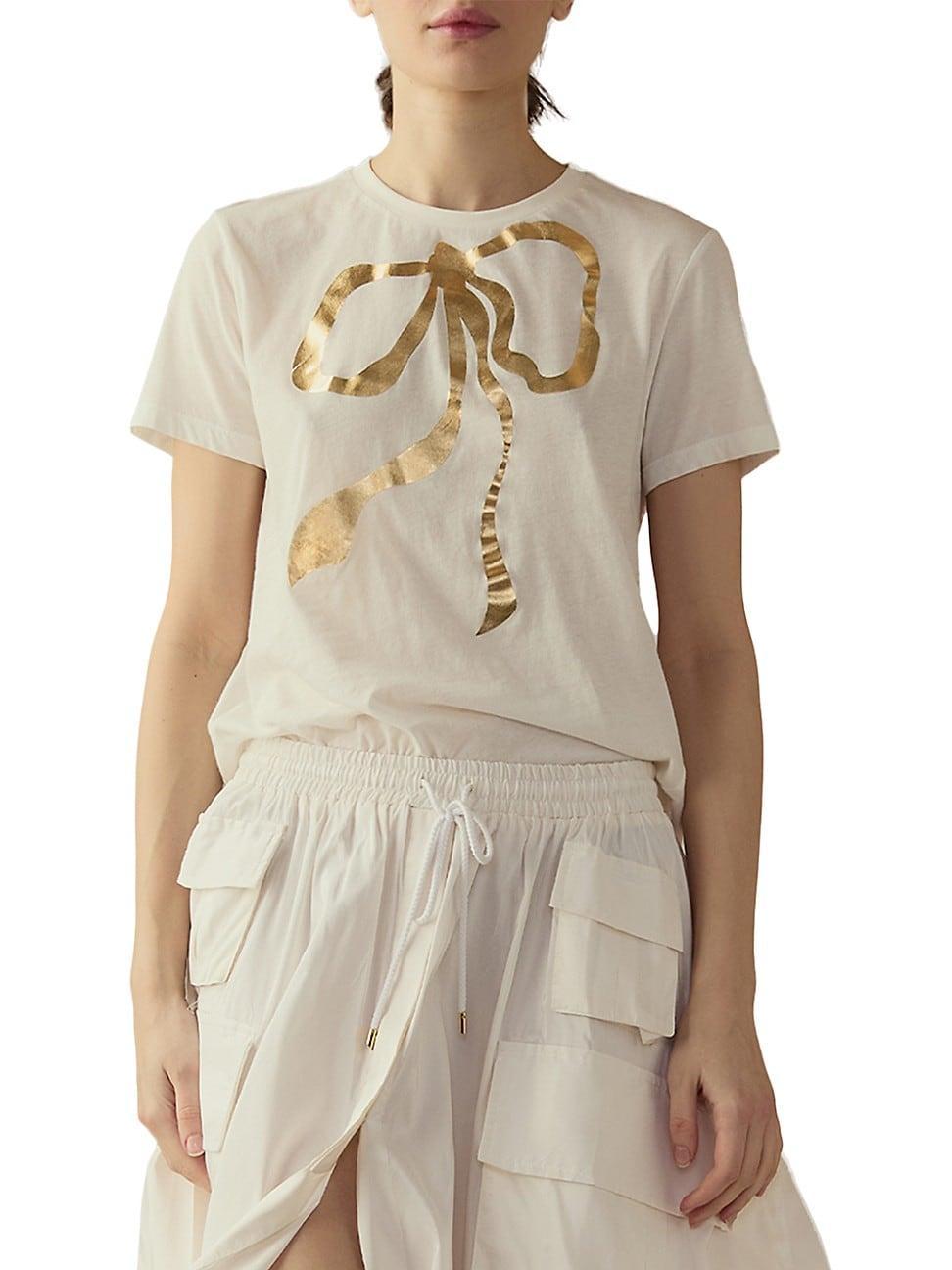 Womens Metallic Bow T-Shirt product image