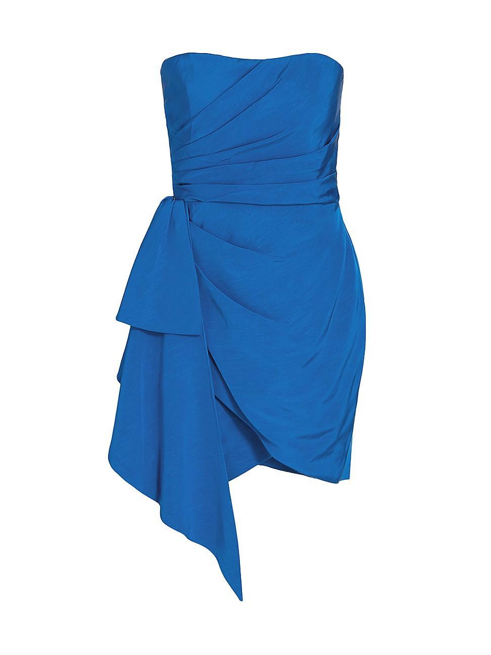 Womens Strapless Draped Faille Minidress Product Image