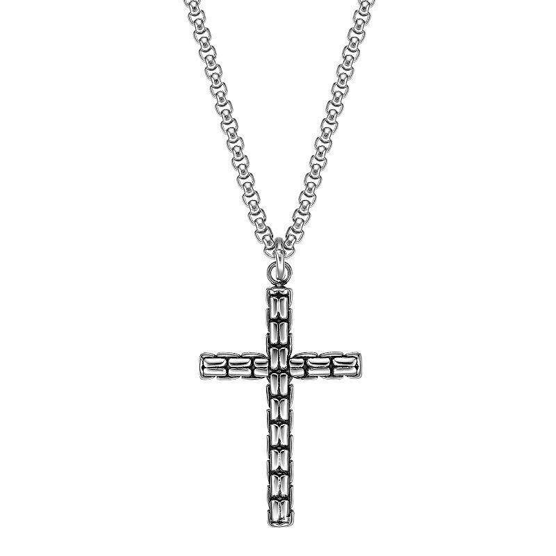 LYNX Mens Stainless Steel Cross Pendant Necklace Multi Product Image