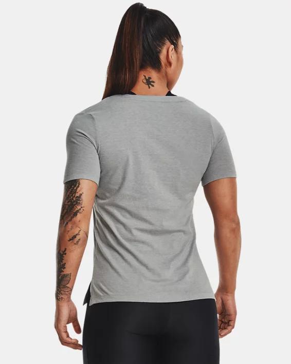 Women's UA Performance Cotton Collegiate V-Neck T-Shirt Product Image