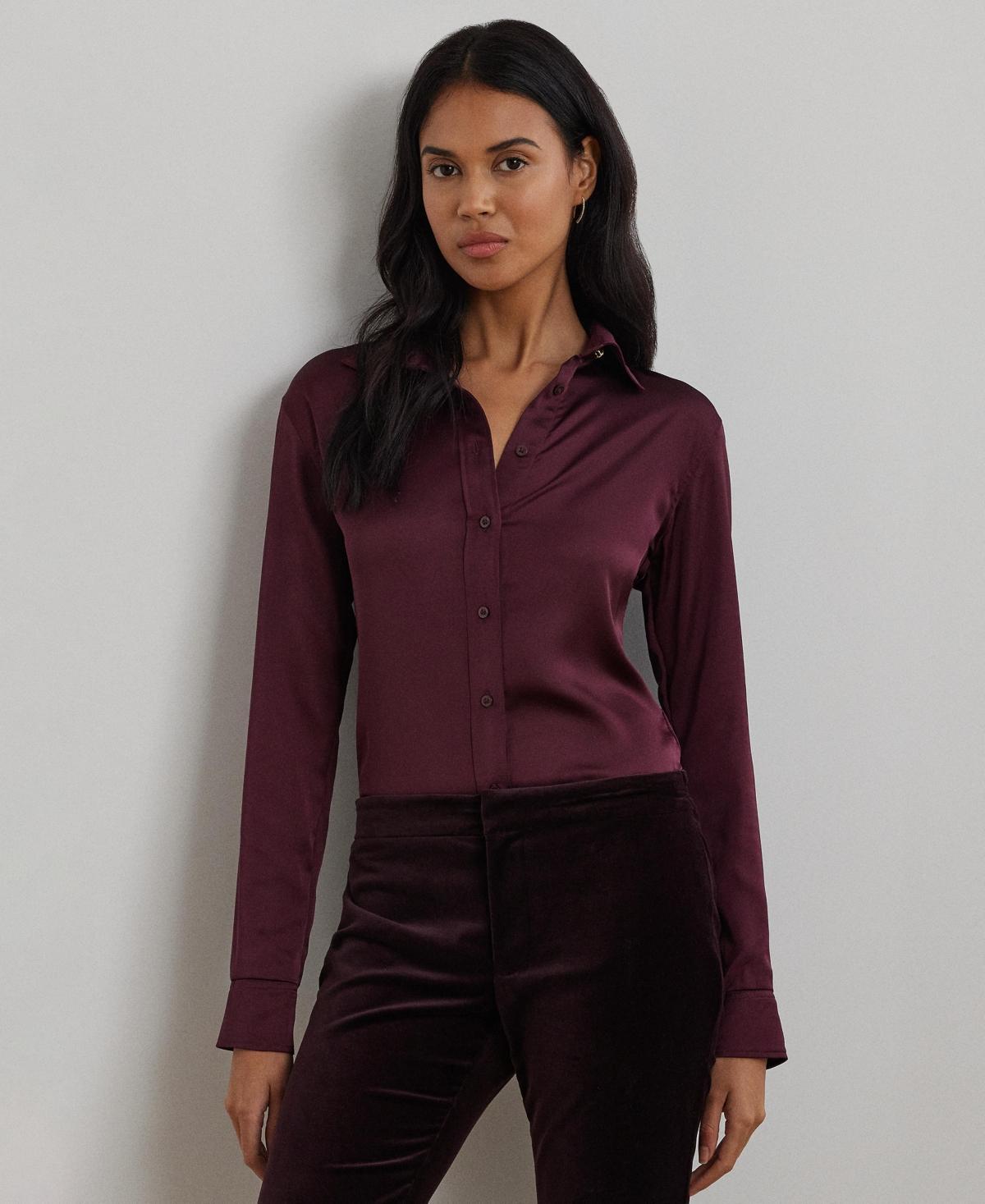 Lauren Ralph Lauren Womens Satin Charmeuse Shirt Product Image