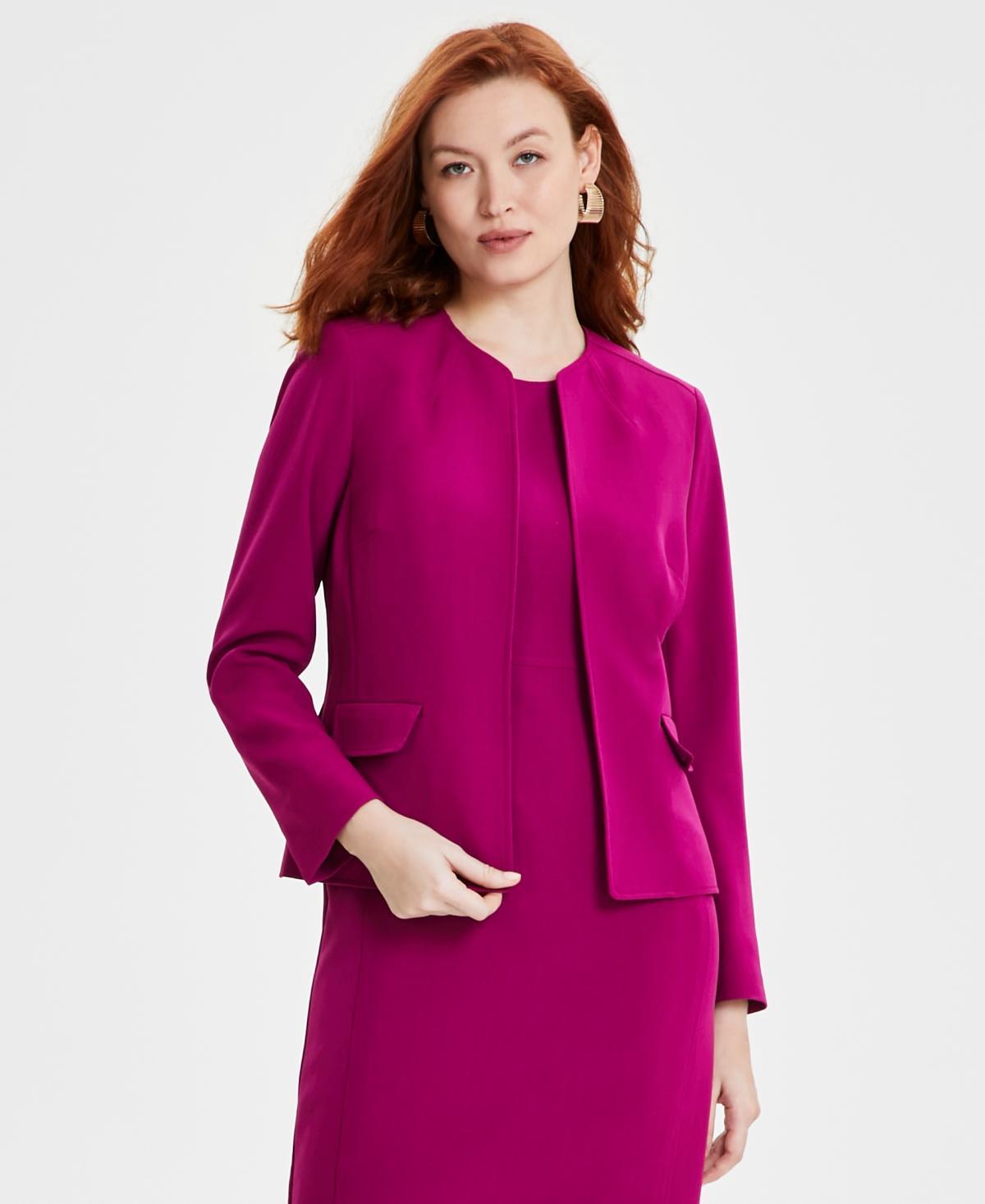 Kasper Womens Collarless Open-Front Blazer Product Image