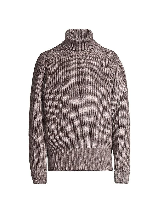 Mens Knit Cotton-Blend Turtleneck Sweater Product Image