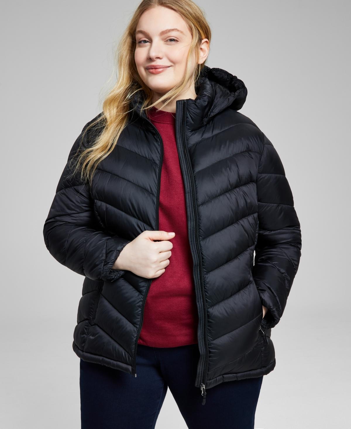 Charter Club Womens Plus Size Hooded Packable Puffer Coat, Created for Macys Product Image