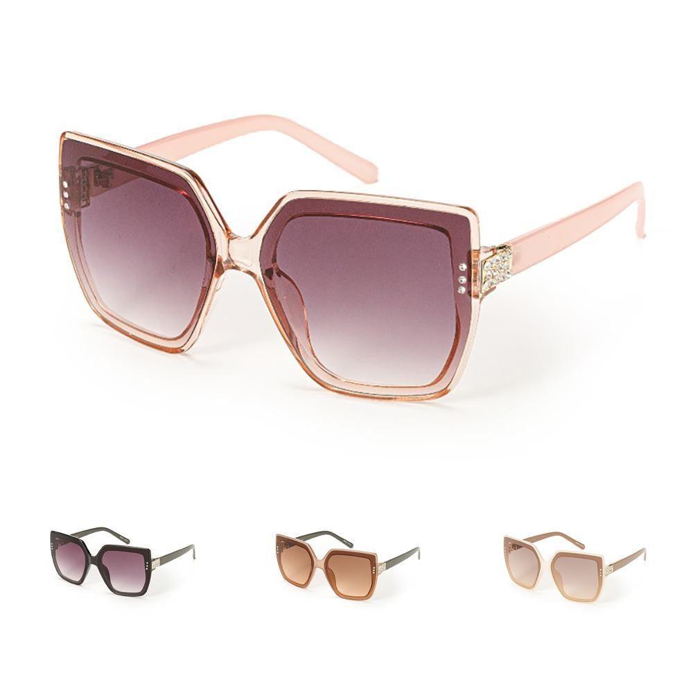 Large Square Sunglasses With Rhinestone Details Product Image