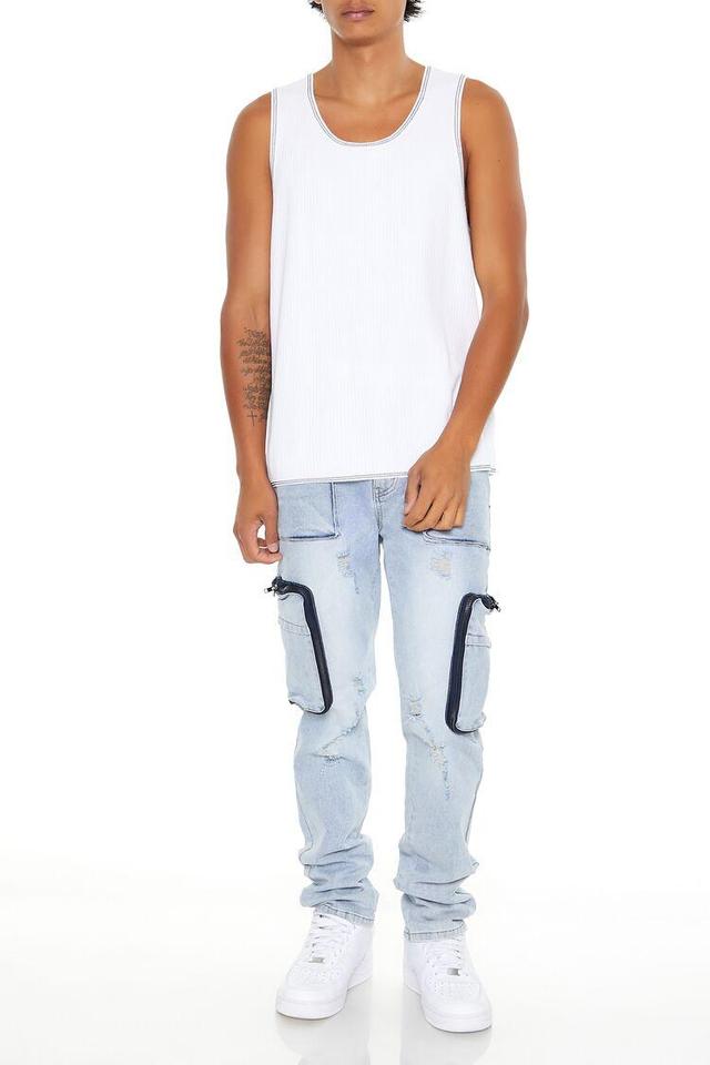 Distressed Slim-Fit Cargo Jeans | Forever 21 Product Image