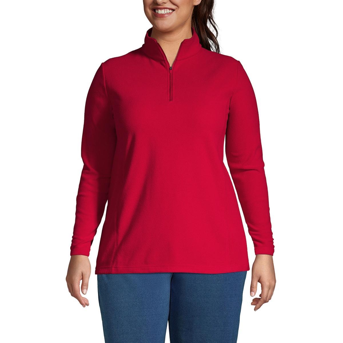 Womens Lands End Quarter-Zip Fleece Pullover Product Image