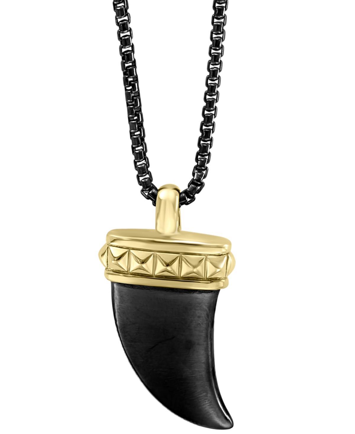 Effy Mens Claw 22 Pendant Necklace in Black Rhodium and 18k Gold-Plated Sterling Silver Product Image