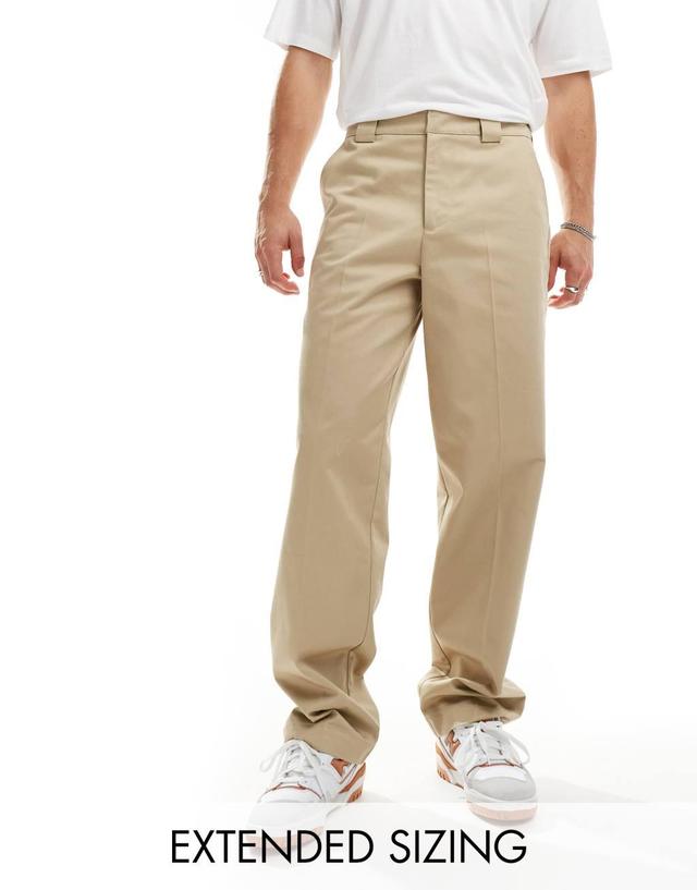 ASOS DESIGN workwear chino with wide belt loops in stone Product Image