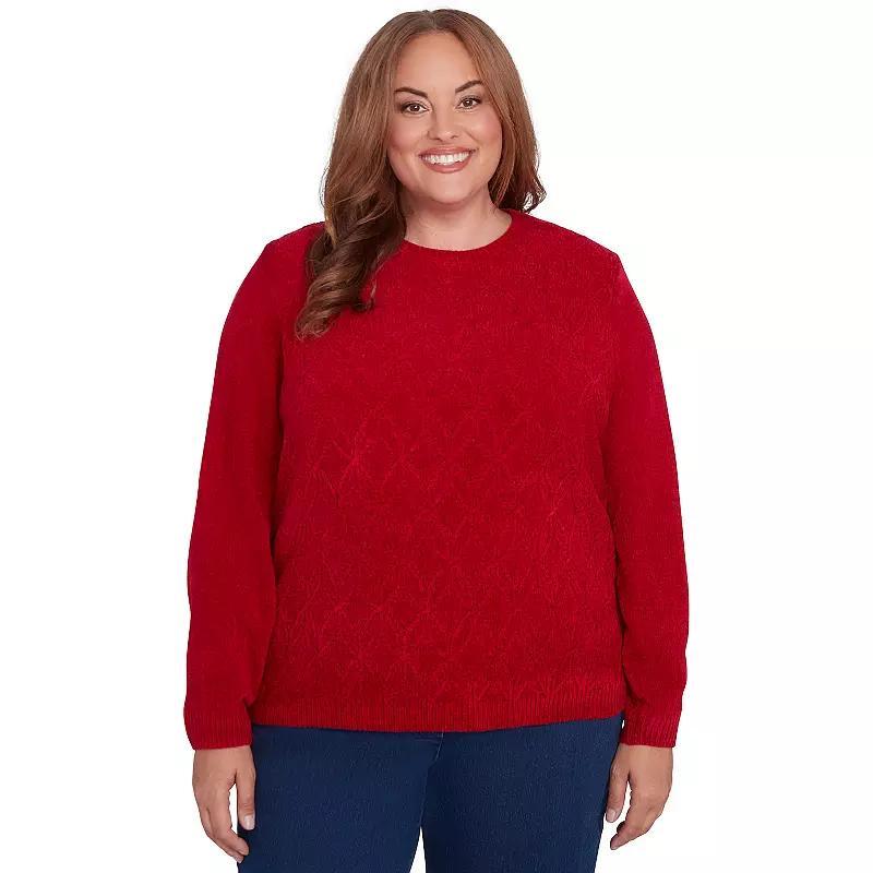 Plus Size Alfred Dunner Classic Chenille Pullover Sweater, Womens Product Image