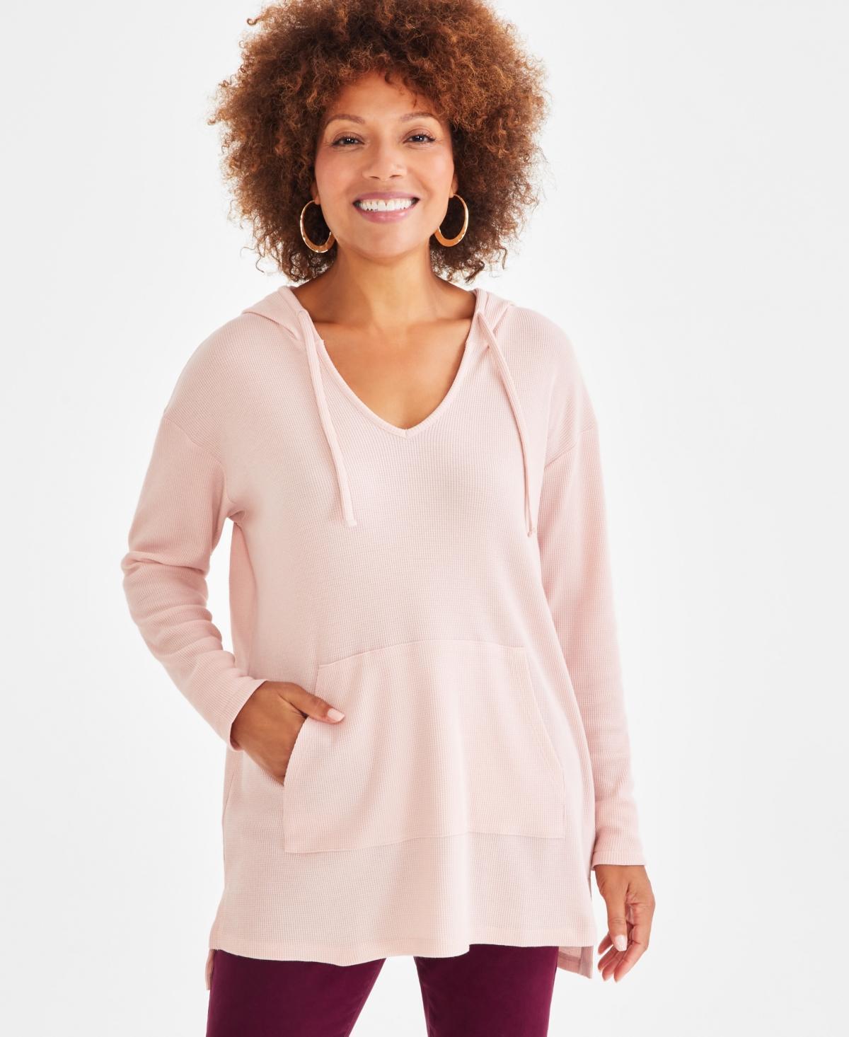 Style & Co Womens Waffle-Knit Hoodie Tunic, Created for Macys Product Image