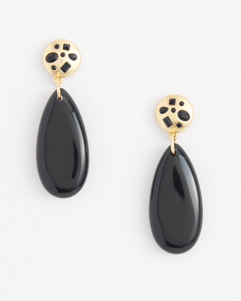 Black Stone Drop Earrings   Chico's - Black - Women Product Image