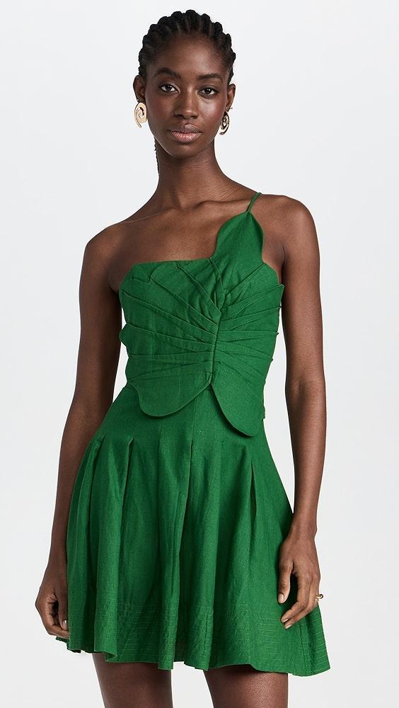 FARM Rio Green One Shoulder Lea Mini Dress | Shopbop Product Image