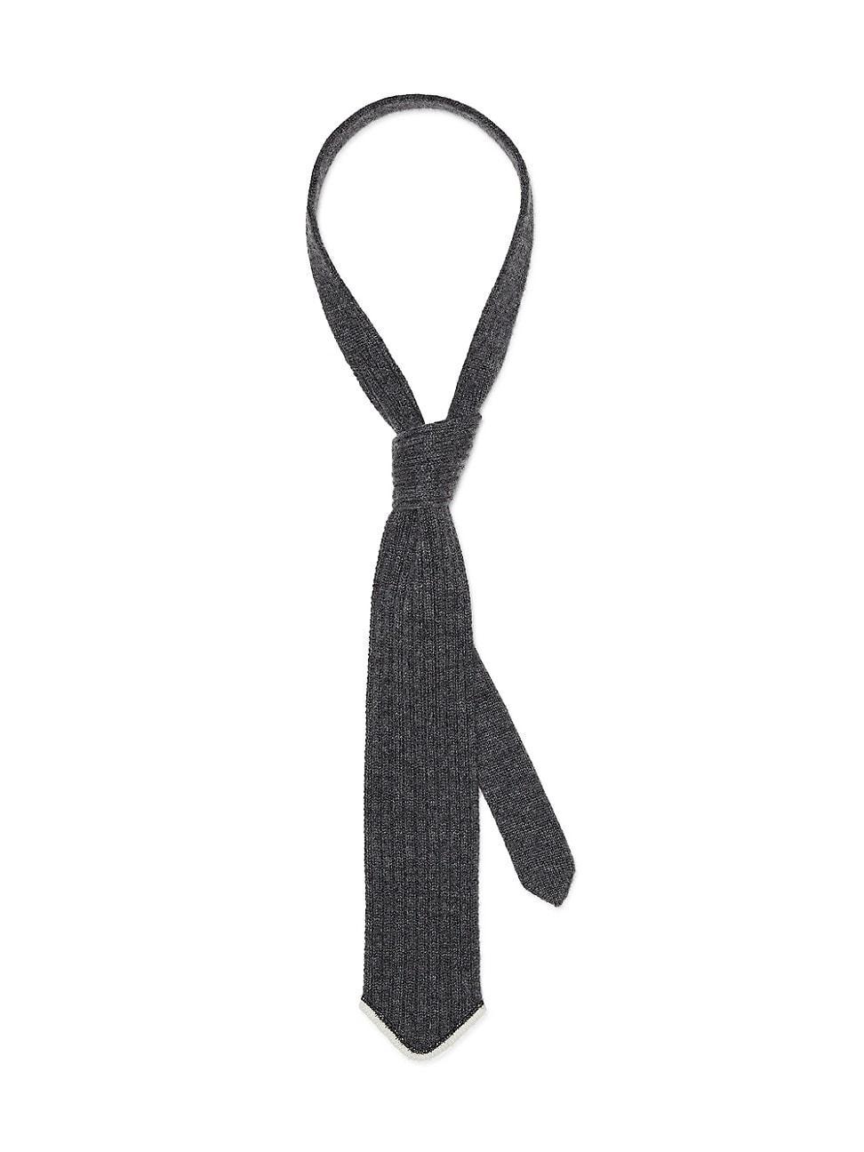 Womens Virgin Wool, Cashmere and Silk Rib Knit Tie with Monili Product Image