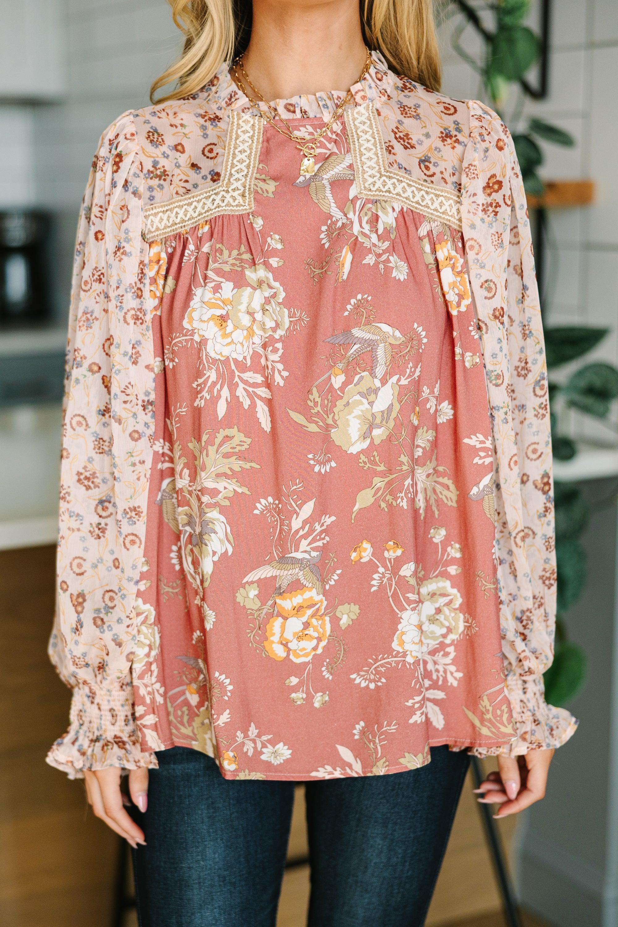 Making Moves Mauve Pink Floral Blouse Female Product Image