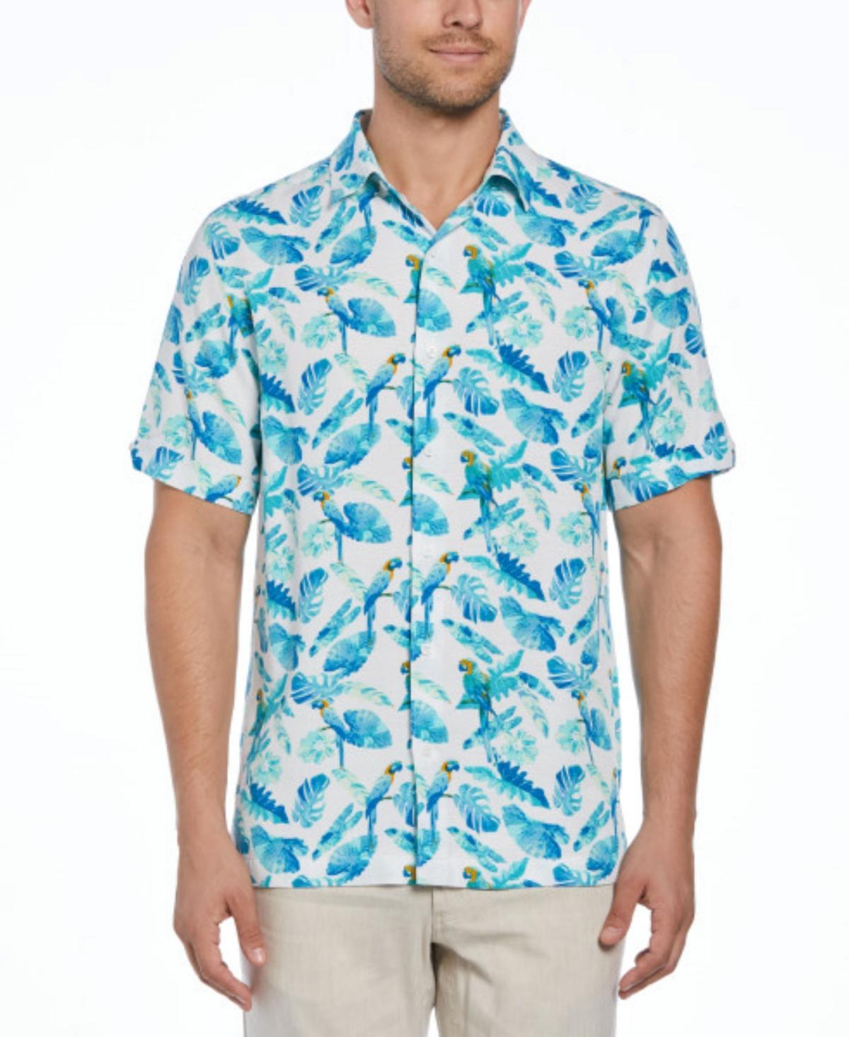 Cubavera Mens Big & Tall Tropical Parrot Print Short Sleeve Shirt Product Image