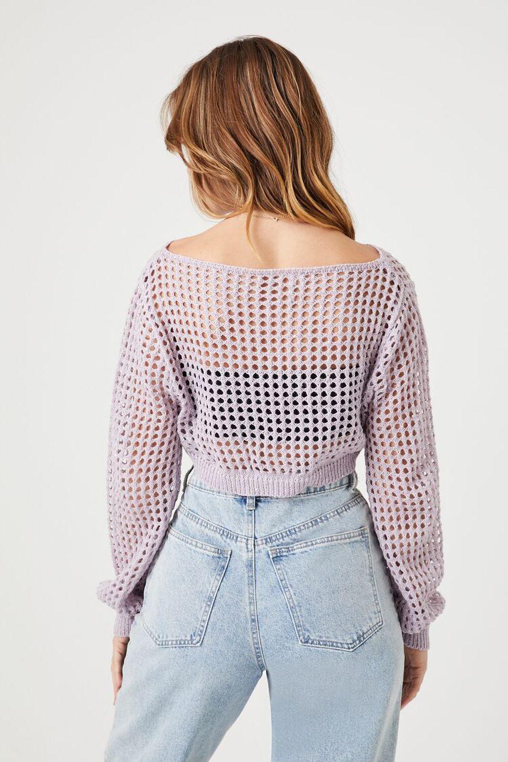 Cropped Open-Knit Sweater Top | Forever 21 Product Image