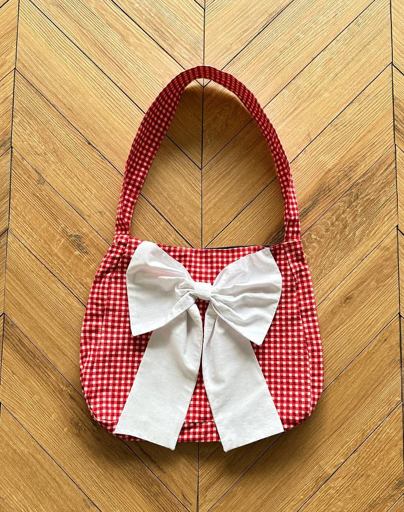 Nagi Bag in Red Gingham with White Bow Female Product Image