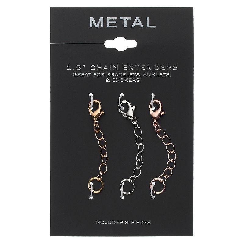 Tri Tone Chain Extender Set, Womens Product Image