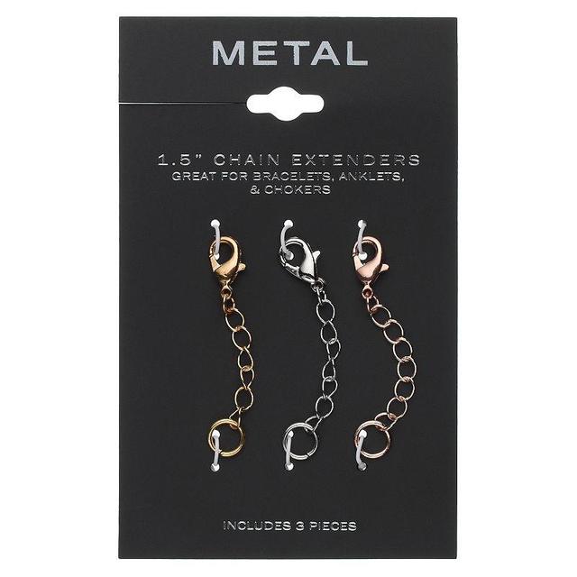 Tri Tone Chain Extender Set, Womens Product Image