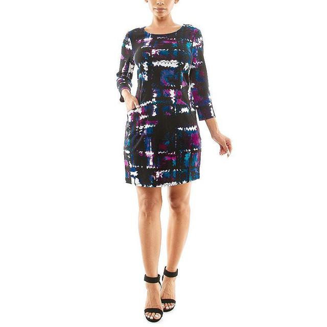 Womens Nina Leonard Textured Crepe Pocket Dress, Womens Product Image