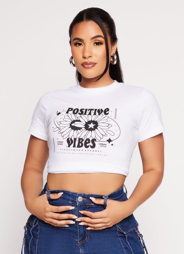 Womens Positive Vibes Graphic T Shirt Product Image