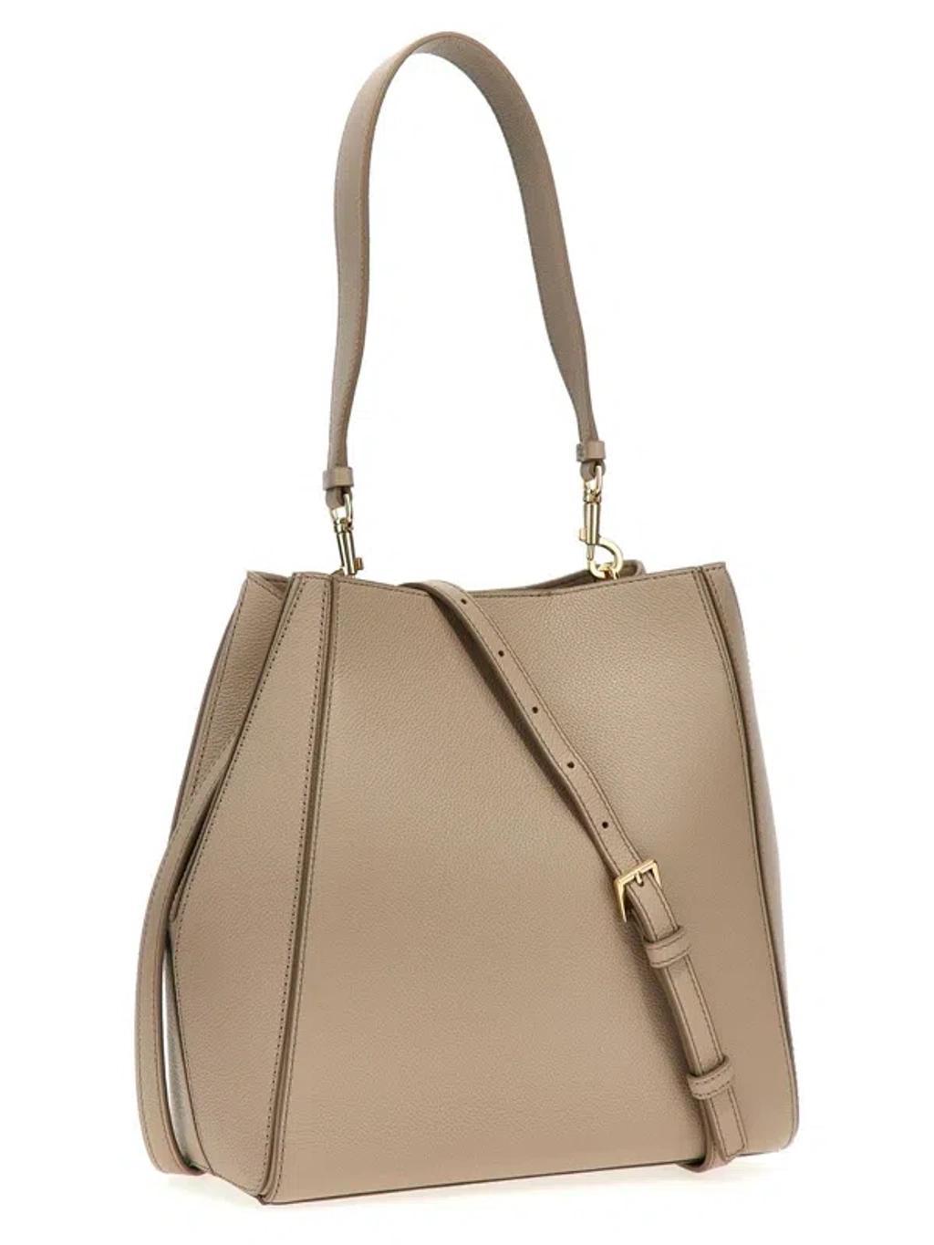 TORY BURCH Mcgraw Bucket Bag In Beige Product Image