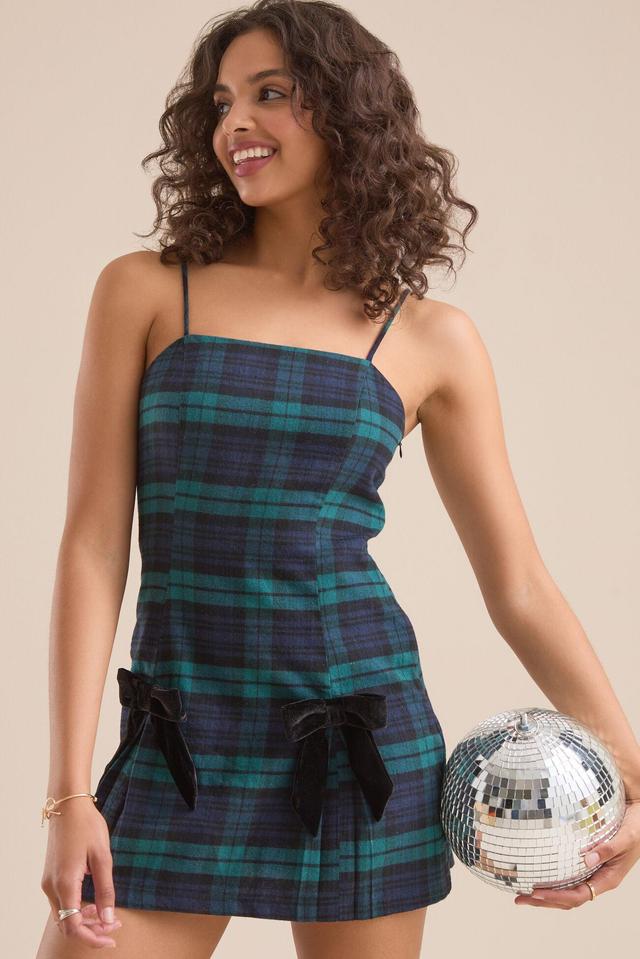 Gianna Plaid Mini Bow Dress Product Image