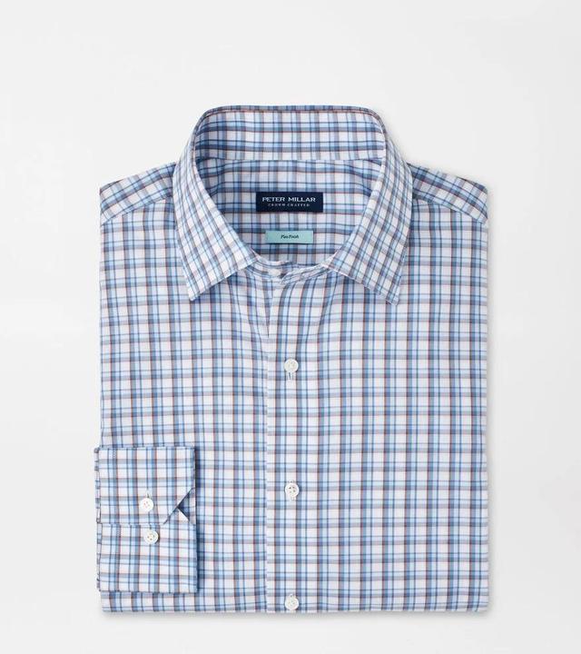 Peter Millar Mens Howgill Cotton Sport Shirt | Color: Brook Blue | Size: L Product Image