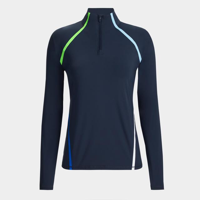 COLOUR BLOCK SILKY TECH QUARTER ZIP PULLOVER Product Image