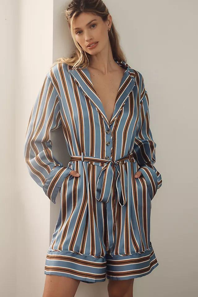 By Anthropologie Belted Pajama Romper Product Image