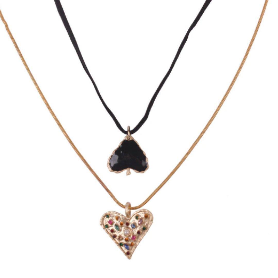 Spade & Heart Necklace Set Product Image