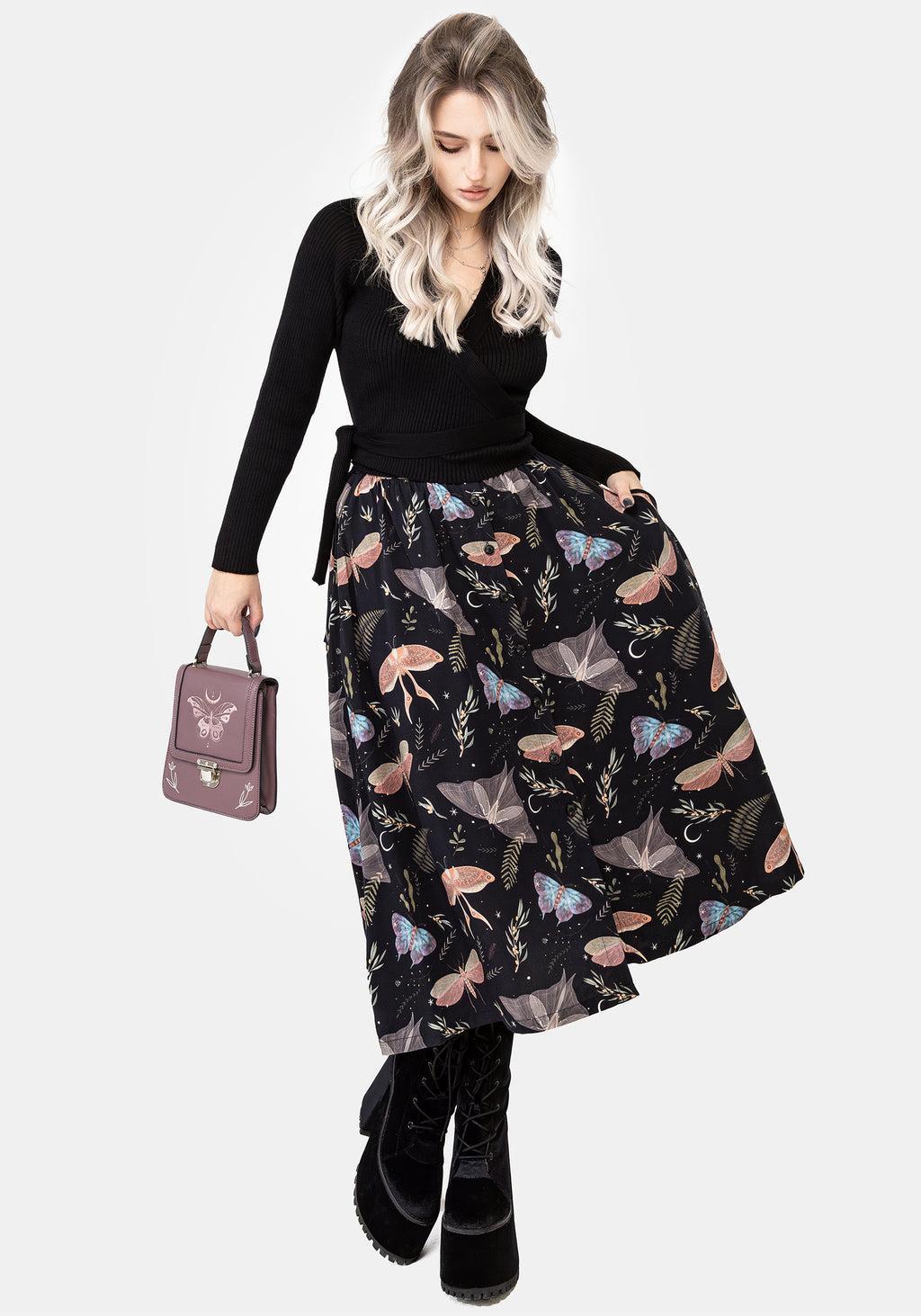 Nightmoth Button Up Midi Skirt Product Image